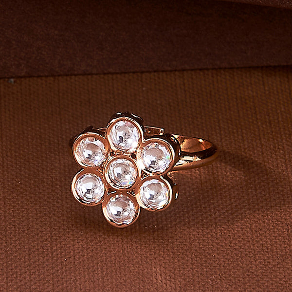 Kundan Classic Ring With Gold Plating 351726