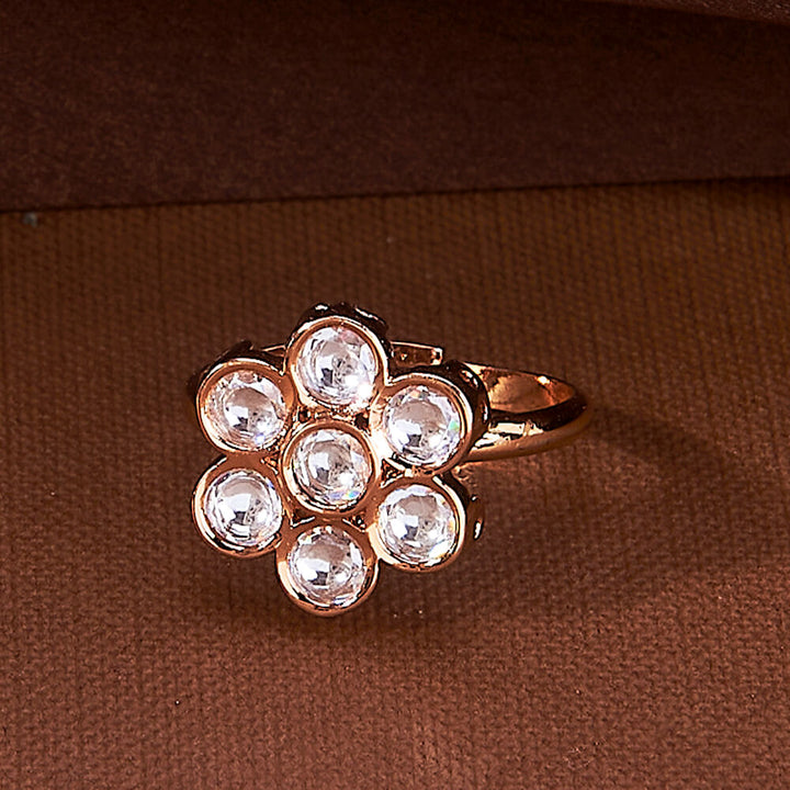 Kundan Classic Ring With Gold Plating 351726