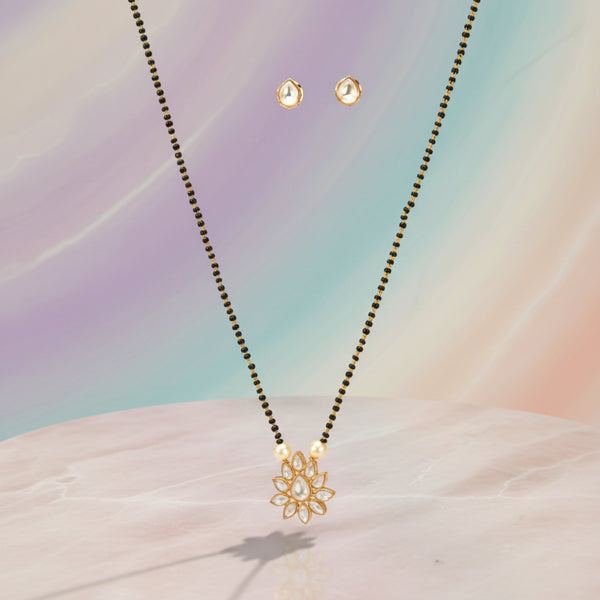 351748 Kundan Tanmaniya Mangalsutra With Gold Plating