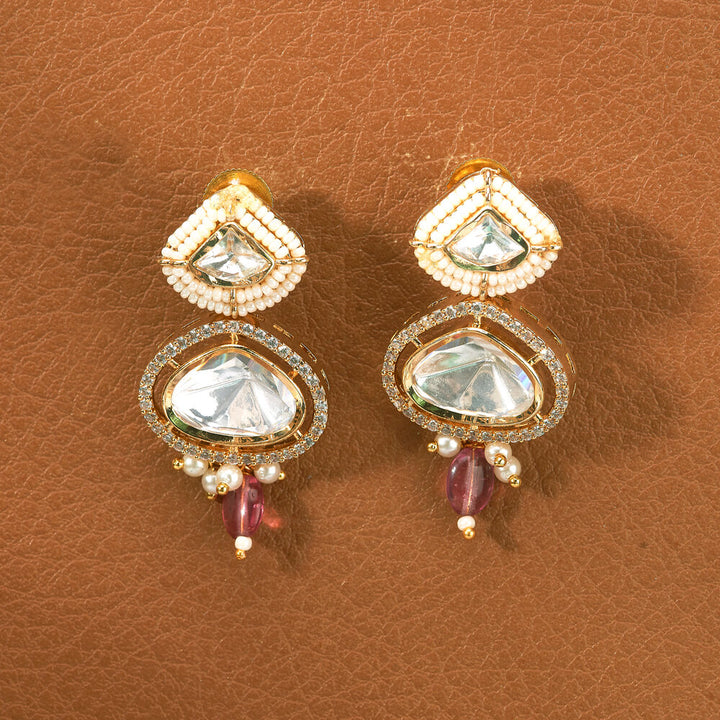 Kundan Classic Earring With Gold Plating 351772