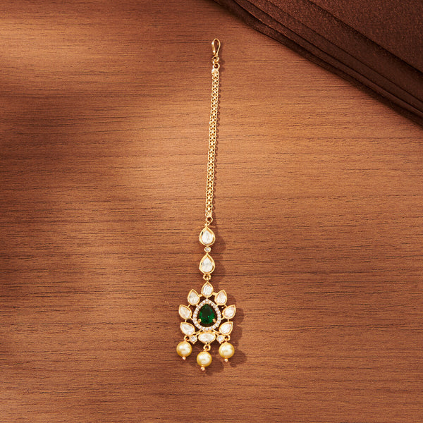 Kundan Pearl Tikka With Gold Plating 351816