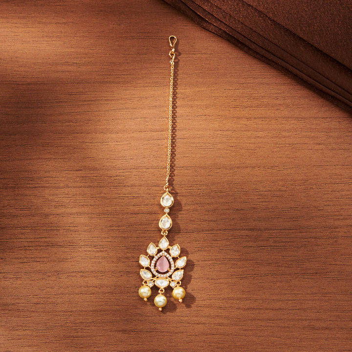 Kundan Pearl Tikka With Gold Plating 351816