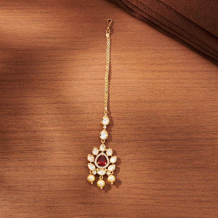 Kundan Pearl Tikka With Gold Plating 351816