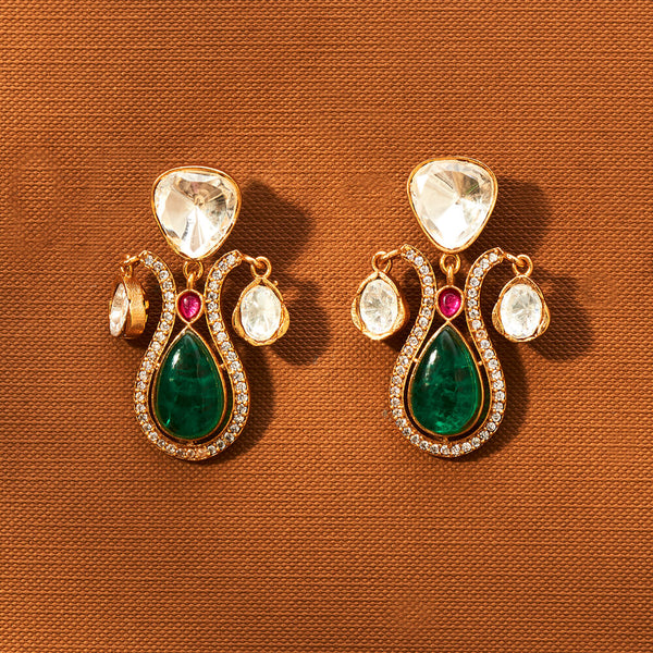 Kundan Classic Earring With Gold Plating 351854