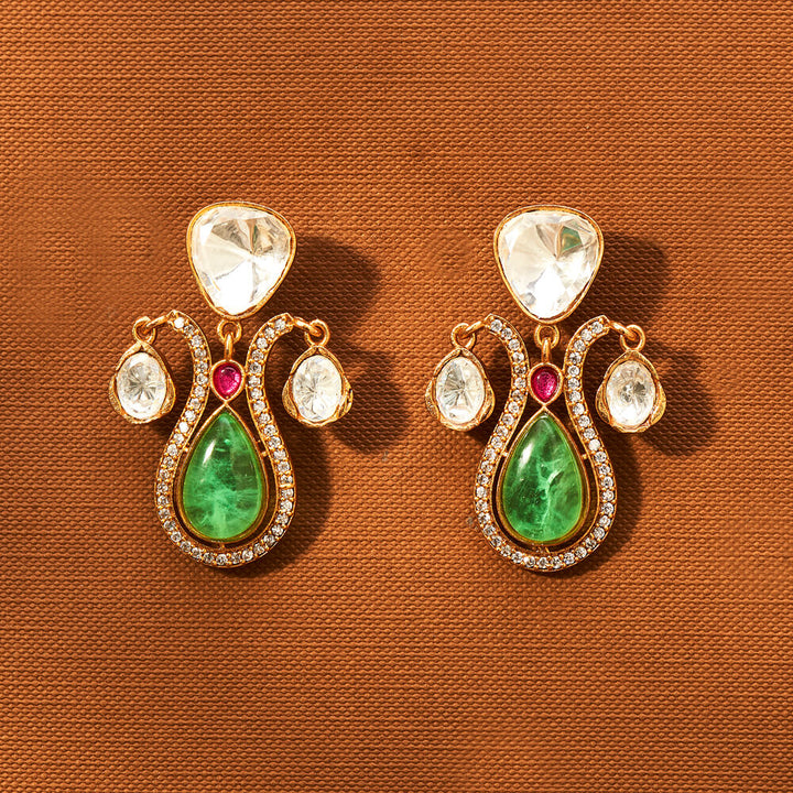 Kundan Classic Earring With Gold Plating 351854