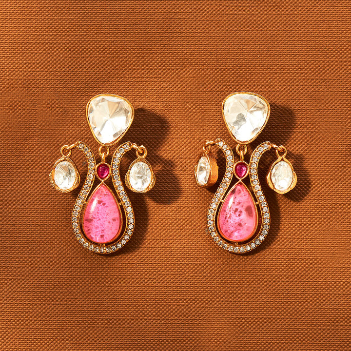 Kundan Classic Earring With Gold Plating 351854