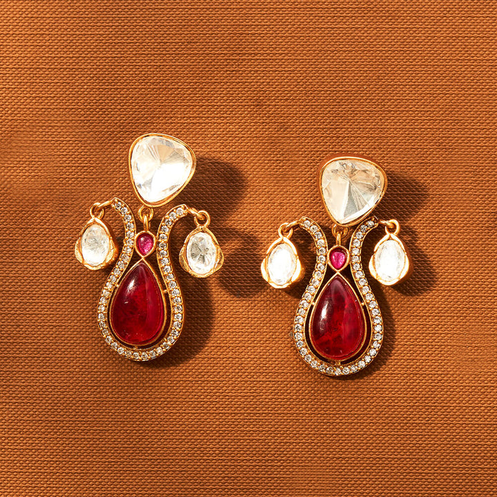 Kundan Classic Earring With Gold Plating 351854