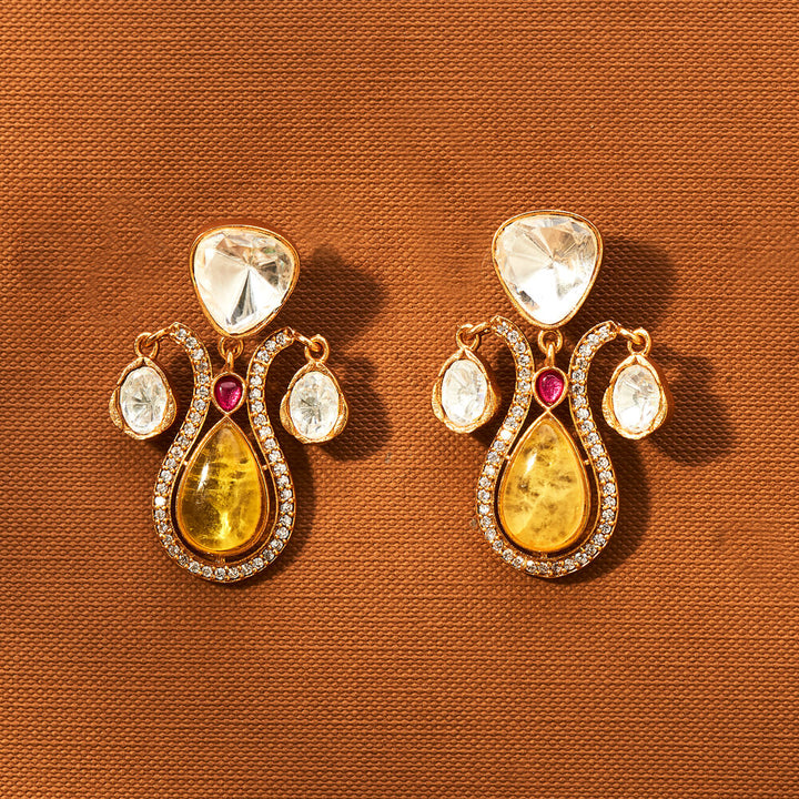 Kundan Classic Earring With Gold Plating 351854