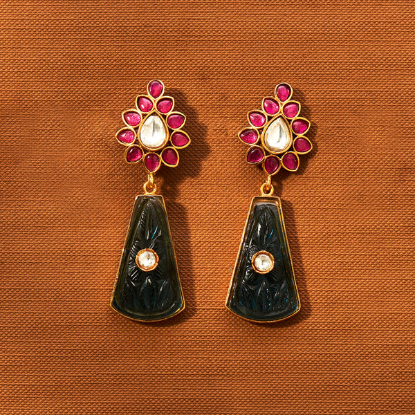 Kundan Classic Earring With Gold Plating 351855