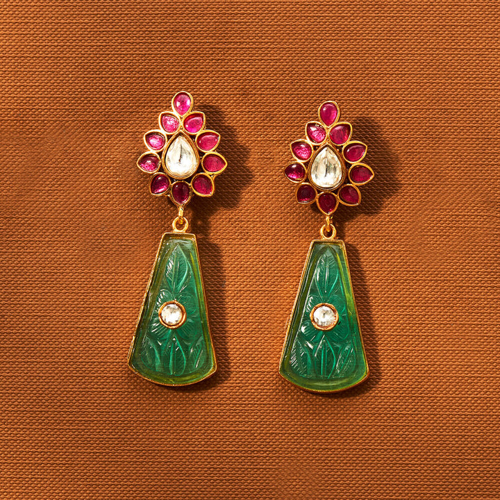 Kundan Classic Earring With Gold Plating 351855