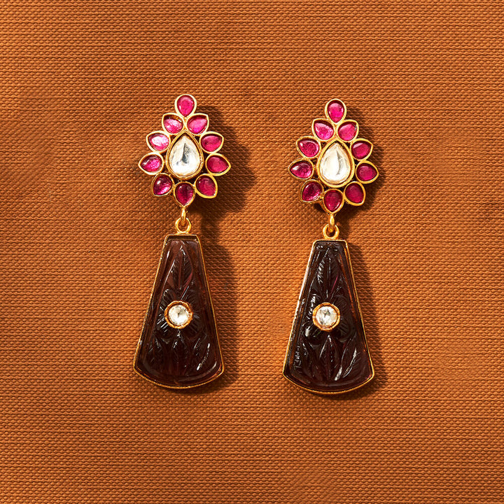 Kundan Classic Earring With Gold Plating 351855