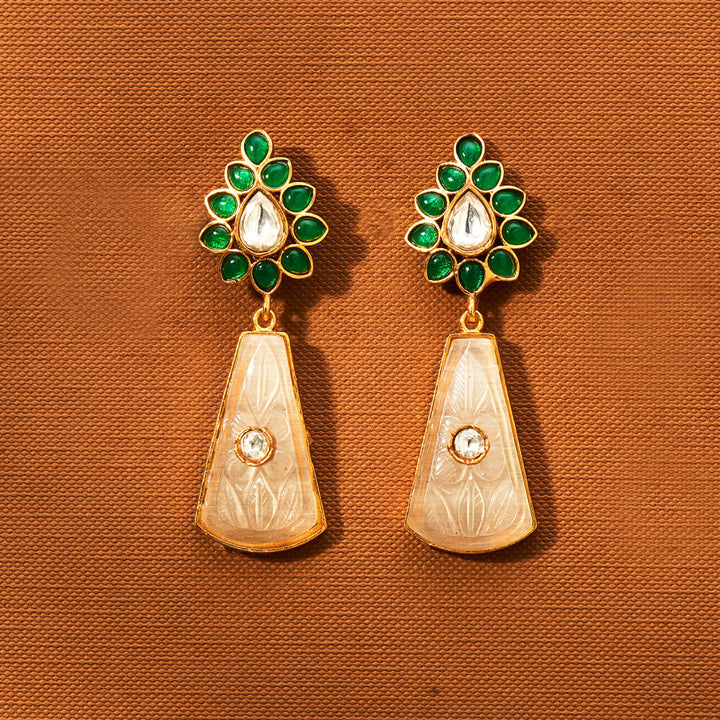 Kundan Classic Earring With Gold Plating 351855