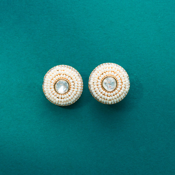 351956 Kundan Pearl Tops With Gold Plating