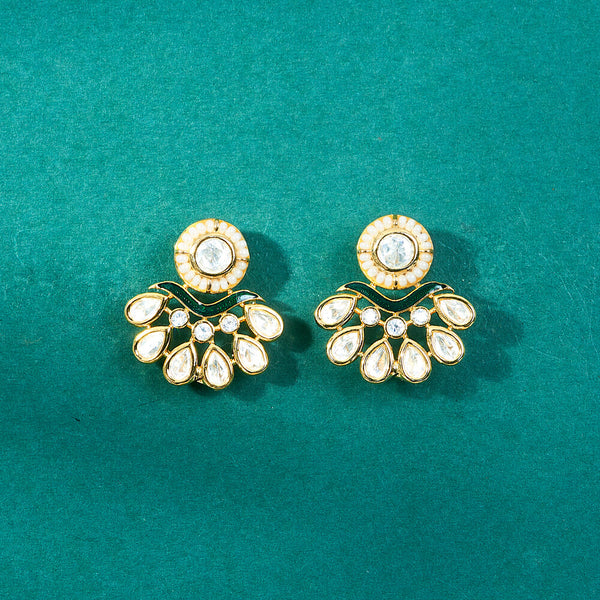 351970 Kundan Delicate Earring With Gold Plating