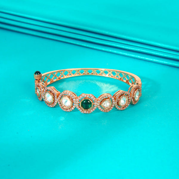 351994 Kundan Classic Kada With Gold Plating