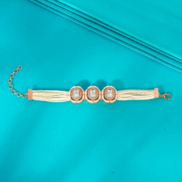 351996 Kundan Classic Bracelet With Gold Plating