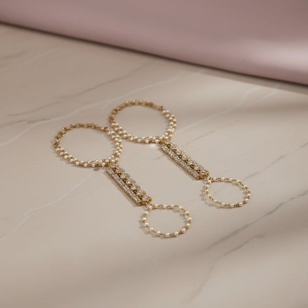 352128 Kundan Classic Hath Pan With Mehndi Plating