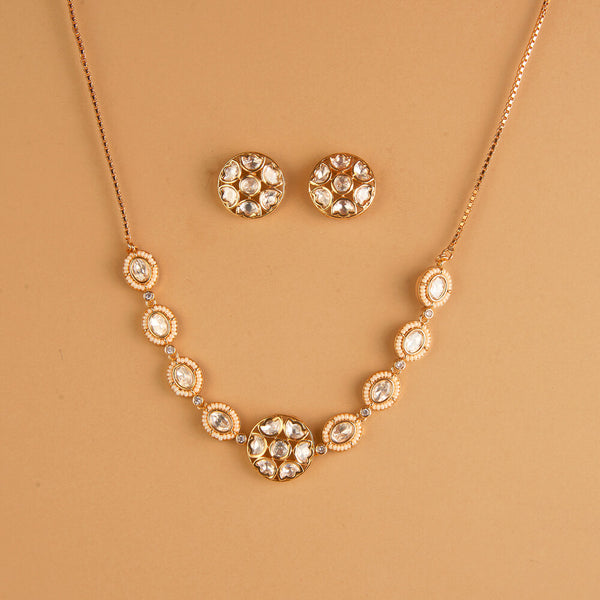352150 Kundan Classic Necklace Set With Gold Plating