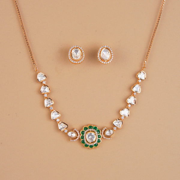 352152 Kundan Classic Necklace Set With Gold Plating