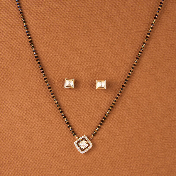 352174 Kundan Tanmaniya Mangalsutra With Gold Plating