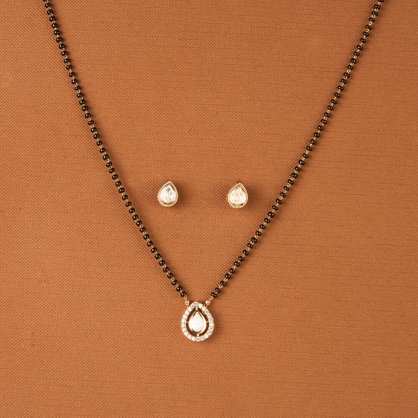 352175 Kundan Delicate Mangalsutra With Gold Plating