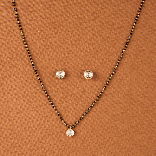 352178 Kundan Tanmaniya Mangalsutra With Gold Plating