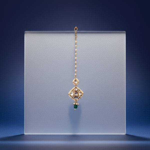 352196 Kundan Classic Tikka With Gold Plating