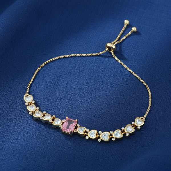 352377 Kundan Adjustable Bracelet With Carat Plating