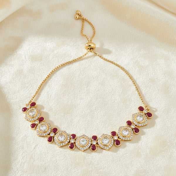 352416 Kundan Classic Bracelet With Gold Plating