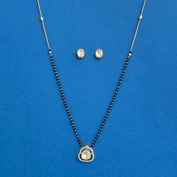 352438 Cz Delicate Mangalsutra With Gold Plating