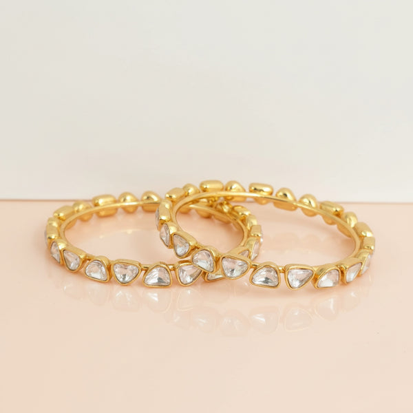 352443 Kundan Classic Bangles With Gold Plating