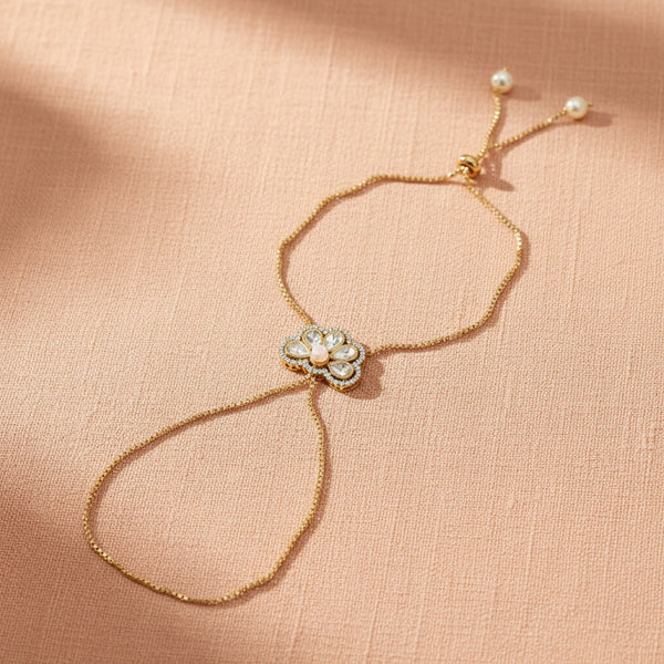 352452 Kundan Classic Hath Pan With Mehndi Plating