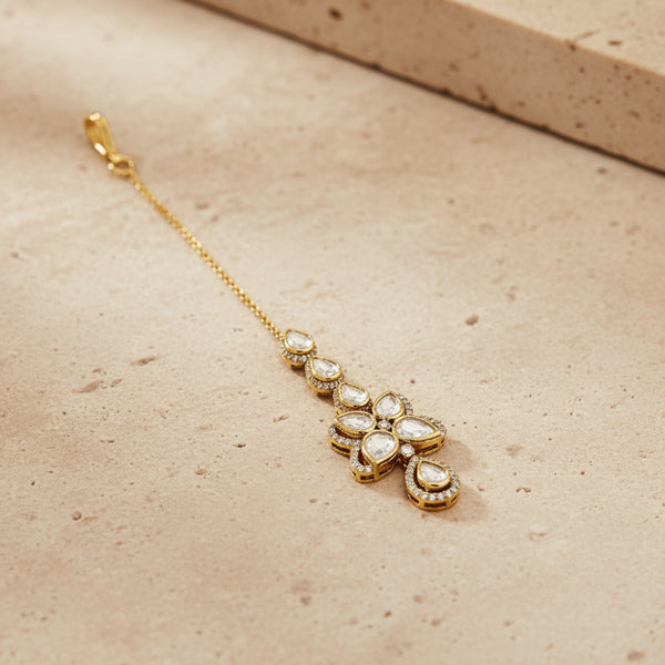 352463 Kundan Classic Tikka With Mehndi Plating