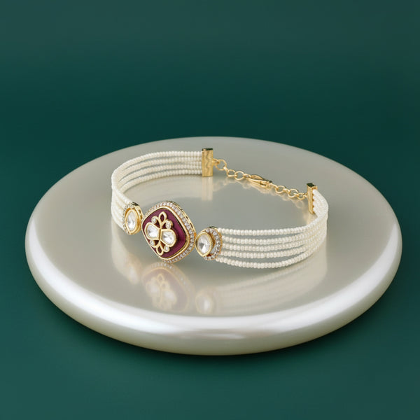 352509 Kundan Classic Bracelet With Carat Plating