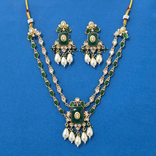 352542 Kundan Classic Necklace Set With Gold Plating