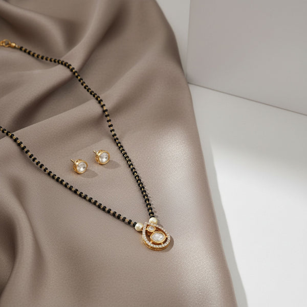 352594 Kundan Classic Mangalsutra With Carat Gold Plating