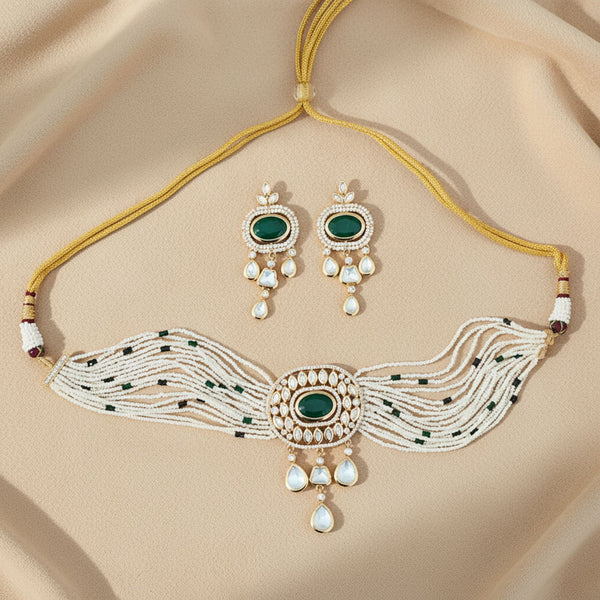 352607 Kundan Classic Necklace With Gold Plating