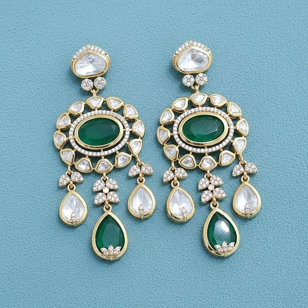 352615 Kundan Classic Earring With Carat Gold Plating