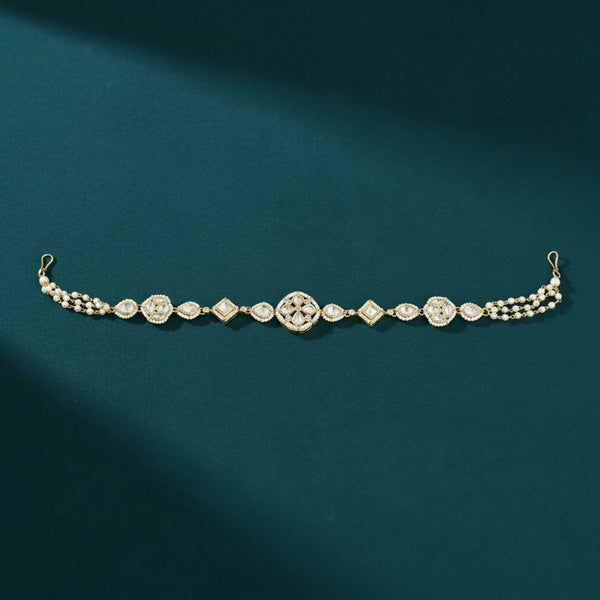 352648 Kundan Moti Shishful With Carat Gold Plating