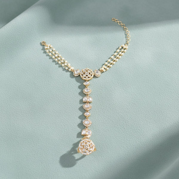 352663 Kundan Classic Hath Pan With Carat Gold Plating