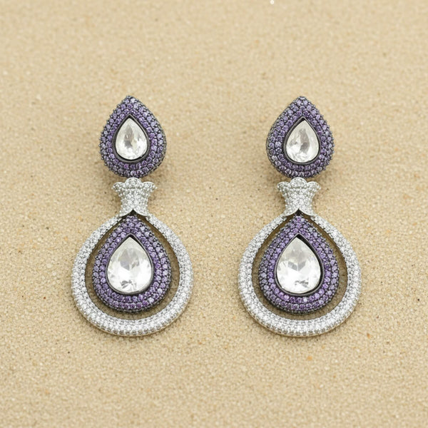352715 Kundan Classic Earring With Black Plating