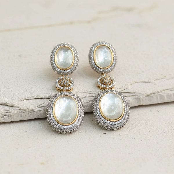 352725 Kundan Classic Earring With Carat Black Plating