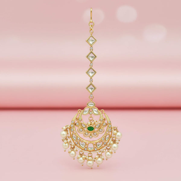 352730 Kundan Classic Tikka With Carat Gold Plating
