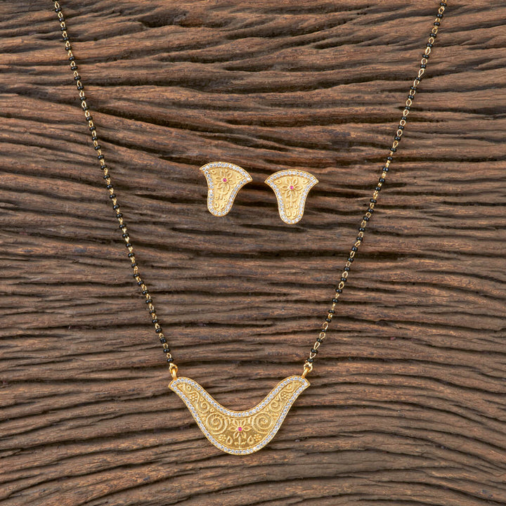 Cz Classic Mangalsutra With Gold Plating 407592