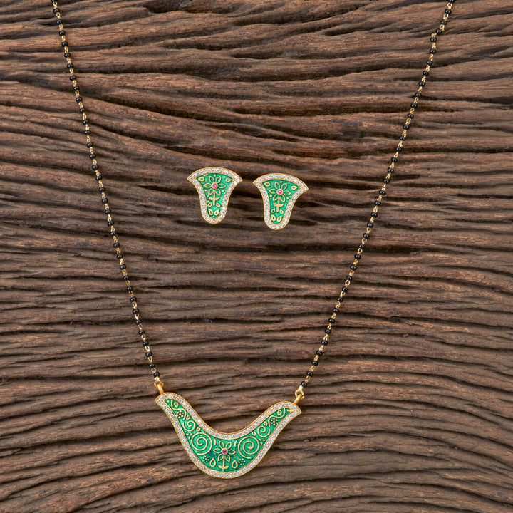 Cz Classic Mangalsutra With Gold Plating 407592