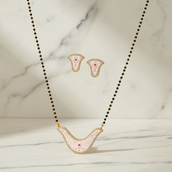 407592 Cz Classic Mangalsutra With Gold Plating