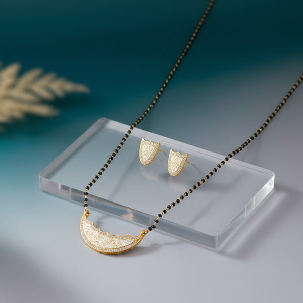 407593 Cz Classic Mangalsutra With Gold Plating