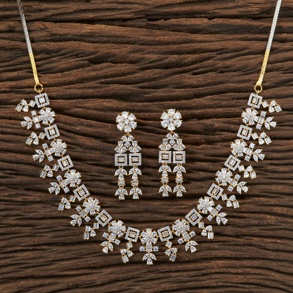 Cz Classic Necklace With 2 Tone Plating 408000