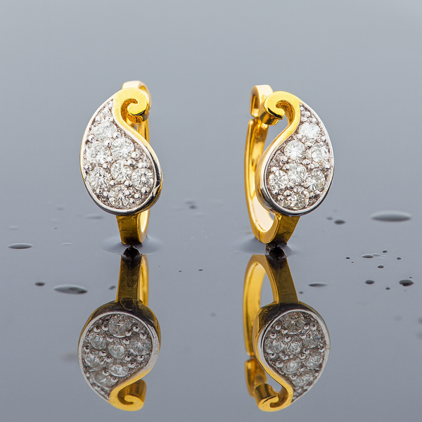 408836 Cz Delicate Nose Ring With 2 Tone Plating