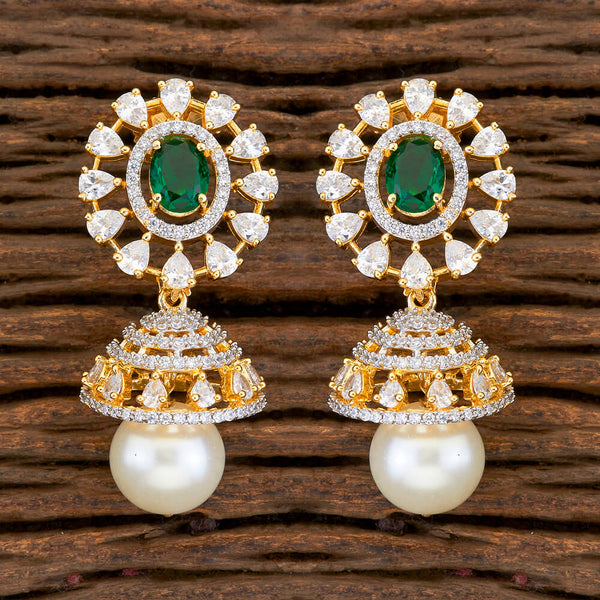 Cz Jhumkis With 2 Tone Plating 408929